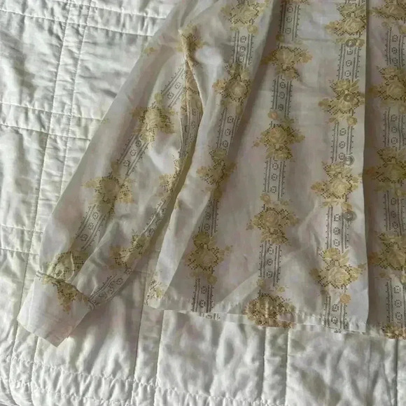 Floral western long sleeve shirt button up romantic coquette women's - Picture 2 of 8